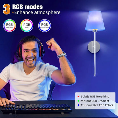 Wireless Rechargeable Wall Lamp – Dimmable Remote Control