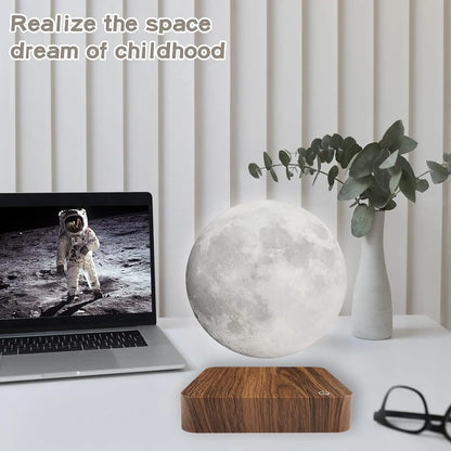 3D Levitating Moon Lamp – Magnetic LED Night Light with Base