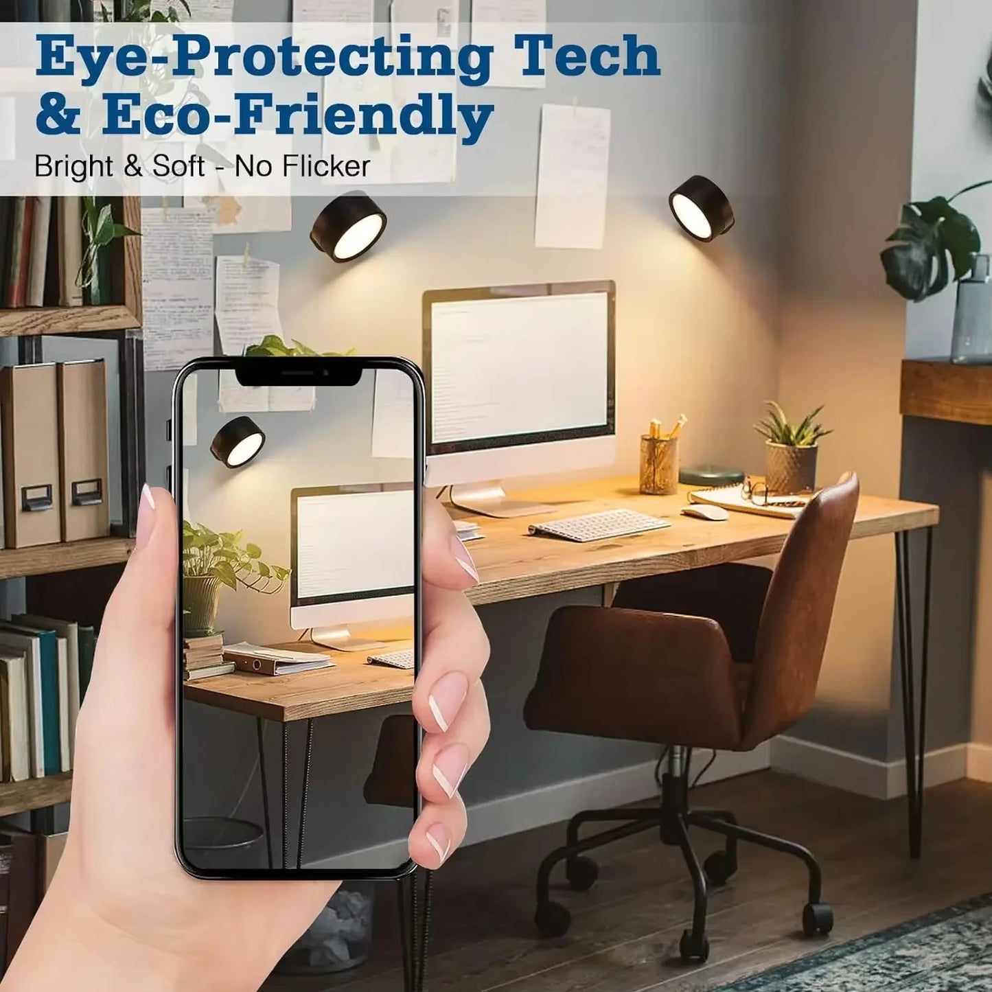 Rechargeable Wireless LED Wall Lamp – Rotating Nordic Sconce