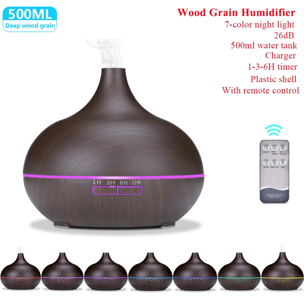 Ultrasonic Aroma Diffuser – Essential Oil LED Mist Humidifier