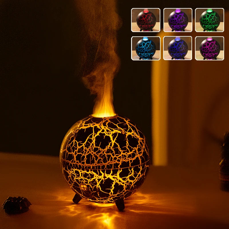 Planet Aroma Diffuser – USB LED Flame Projection Humidifier