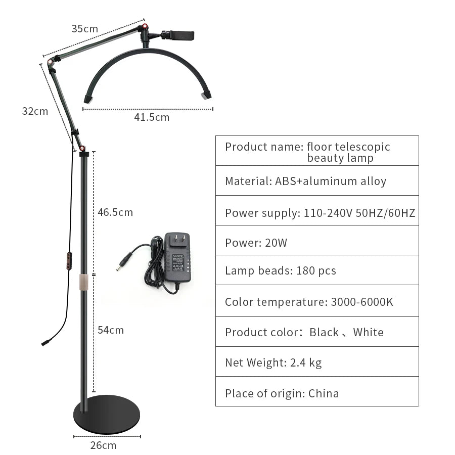 20W LED Half Moon Lamp – Floor Beauty Salon Eyebrow Light”
