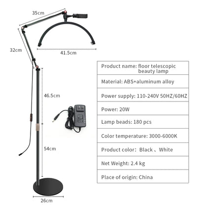 20W LED Half Moon Lamp – Floor Beauty Salon Eyebrow Light”