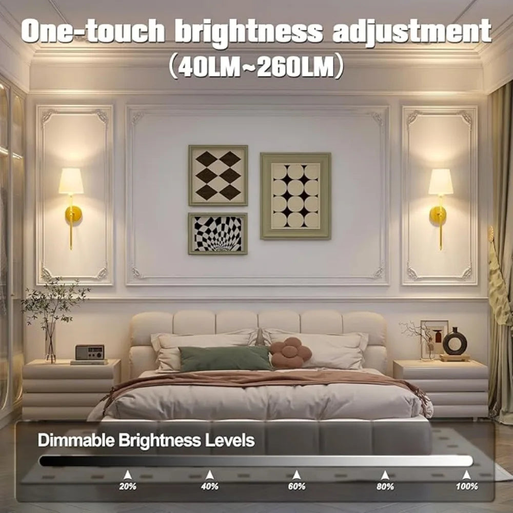 Wireless Rechargeable Wall Lamp – Dimmable Remote Control