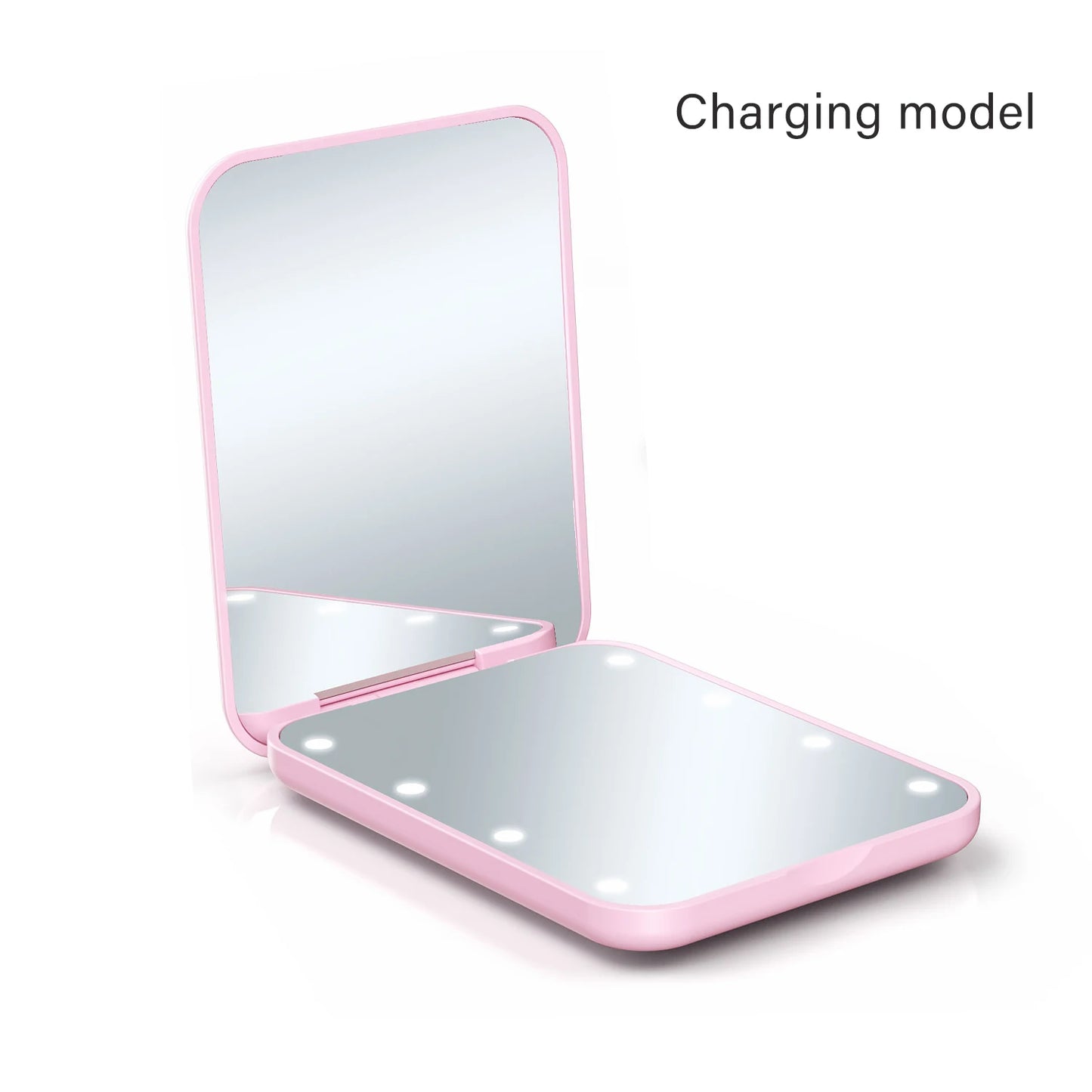 Compact LED Makeup Mirror – Folding Travel Beauty Lamp