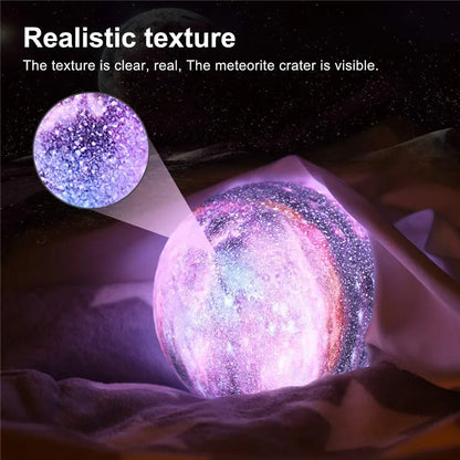 3D Rechargeable Moon Lamp – LED Night Light Touch Switch