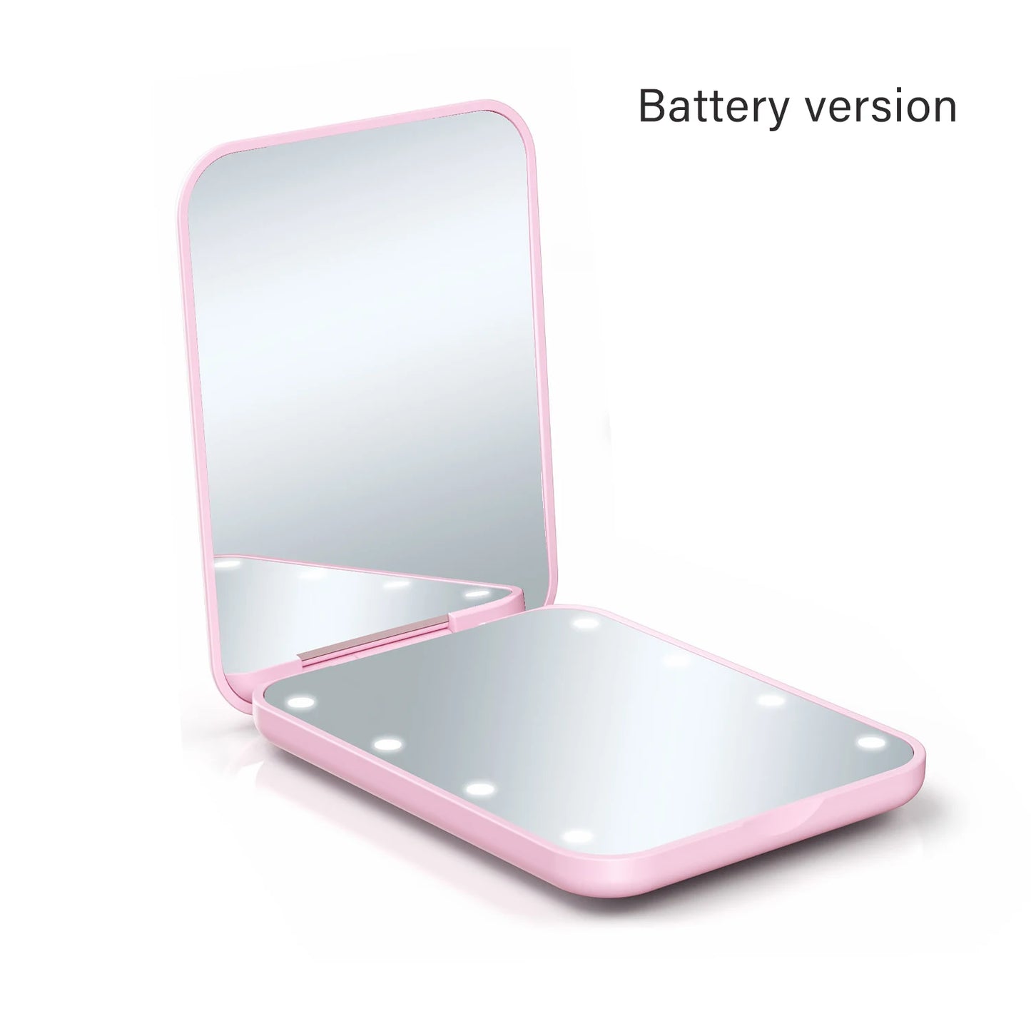 Compact LED Makeup Mirror – Folding Travel Beauty Lamp