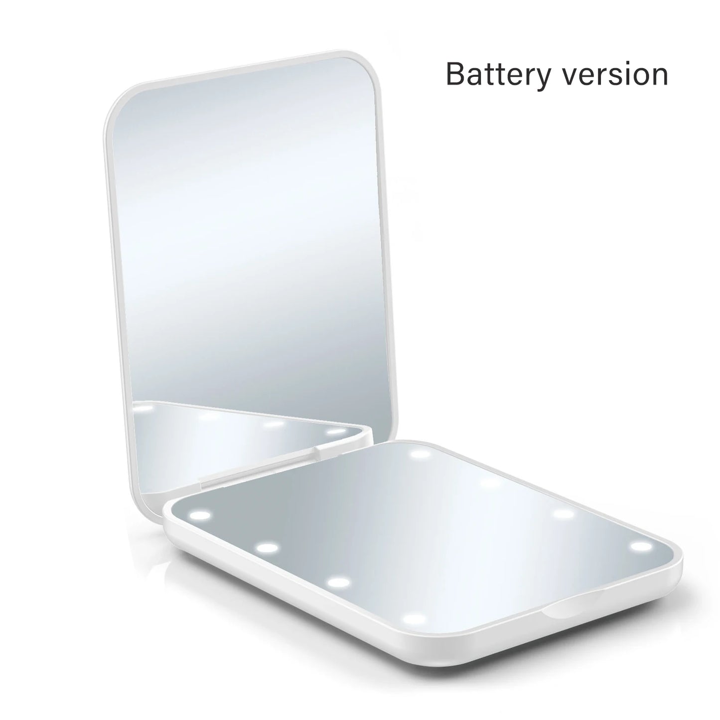 Compact LED Makeup Mirror – Folding Travel Beauty Lamp