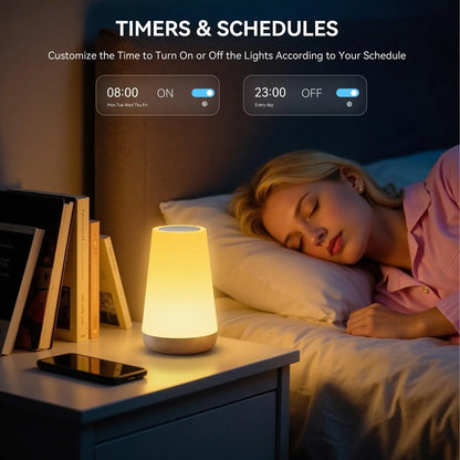 WiFi Smart Table Lamp – Tuya App, Bedside Night Light