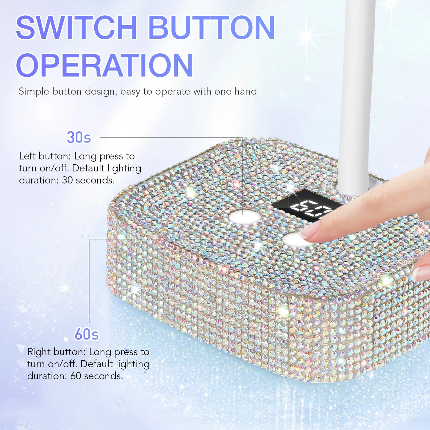 LED UV Nail Lamp – Wireless Rechargeable Touch Sensor Light