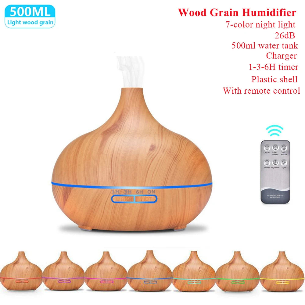 Ultrasonic Aroma Diffuser – Essential Oil LED Mist Humidifier