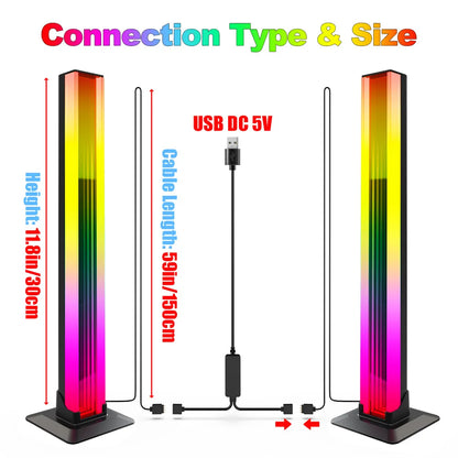 LED Light A Pair RGB Room Decor Abyss Lamp Bluetooth Ambient Night Light Desktop Mood Lighting for TV PC Gaming Backlight