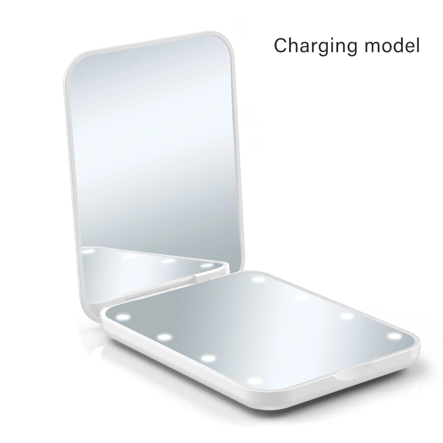 Compact LED Makeup Mirror – Folding Travel Beauty Lamp