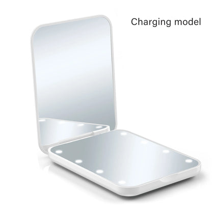Compact LED Makeup Mirror – Folding Travel Beauty Lamp