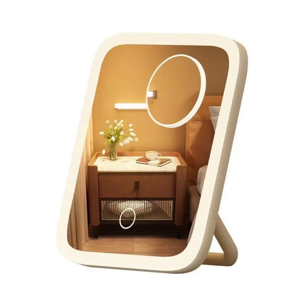 Portable LED Makeup Mirror – 360° Dimmable Touch Light