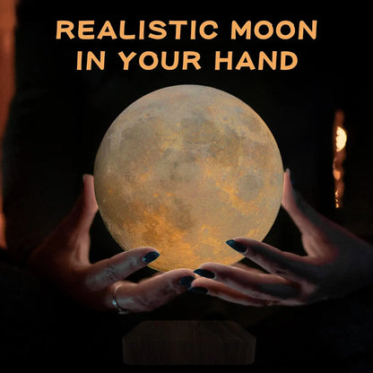 3D Levitating Moon Lamp – Magnetic LED Night Light with Base