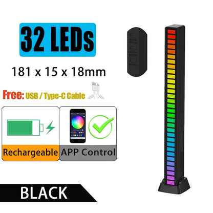 LED Ambient Light RGB Table Lamp Bluetooth Music Sync Night Light USB Rechargeable Desk Mood Light for Car PC Gaming Room Decor
