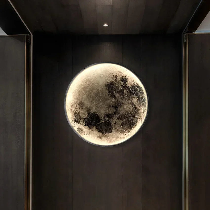 Modern Round Moon Wall Lamp – Nordic LED Bedroom Light