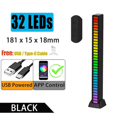 LED Ambient Light RGB Table Lamp Bluetooth Music Sync Night Light USB Rechargeable Desk Mood Light for Car PC Gaming Room Decor