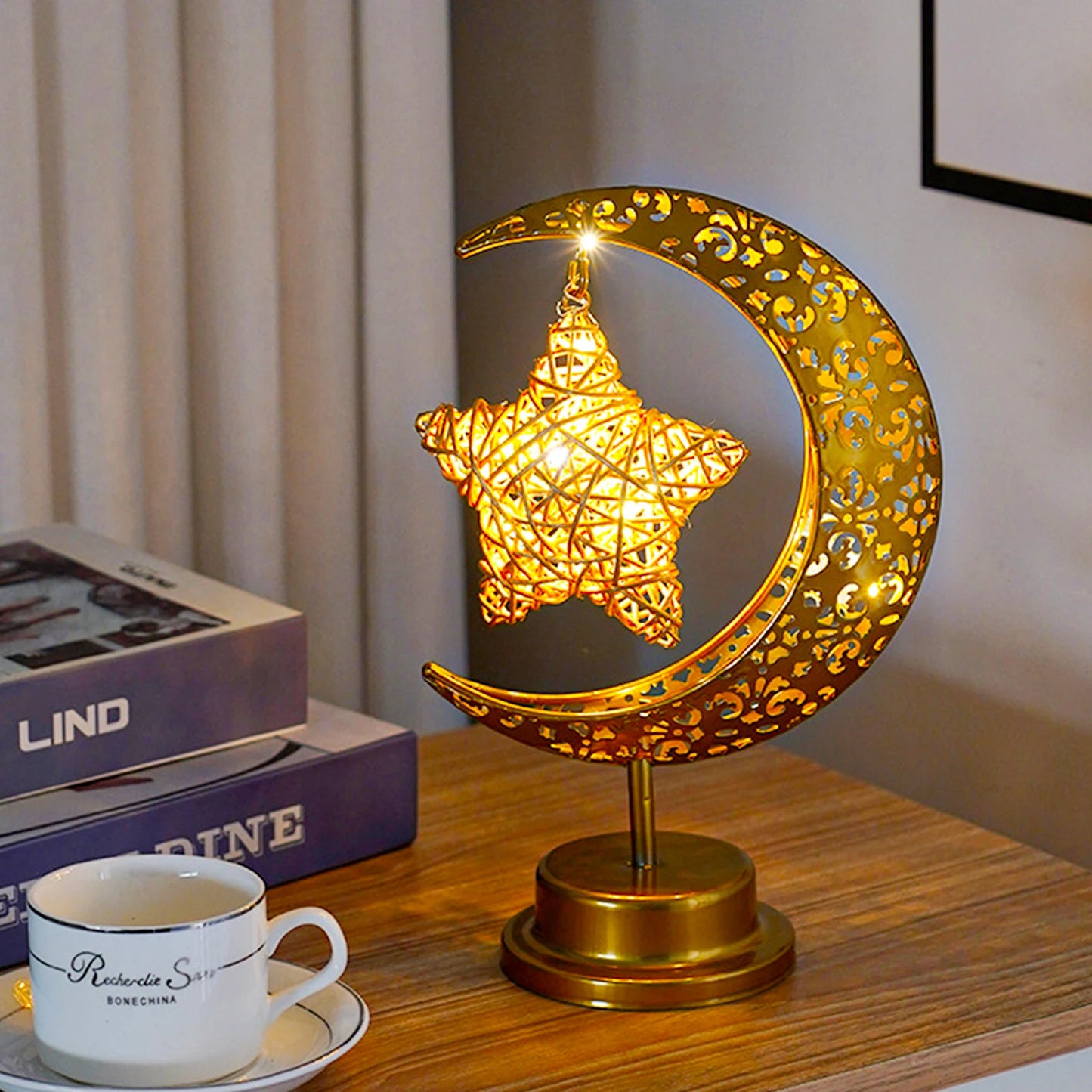 LED Ramadan Moon Desk Lamp – Home Eid Decoration Light