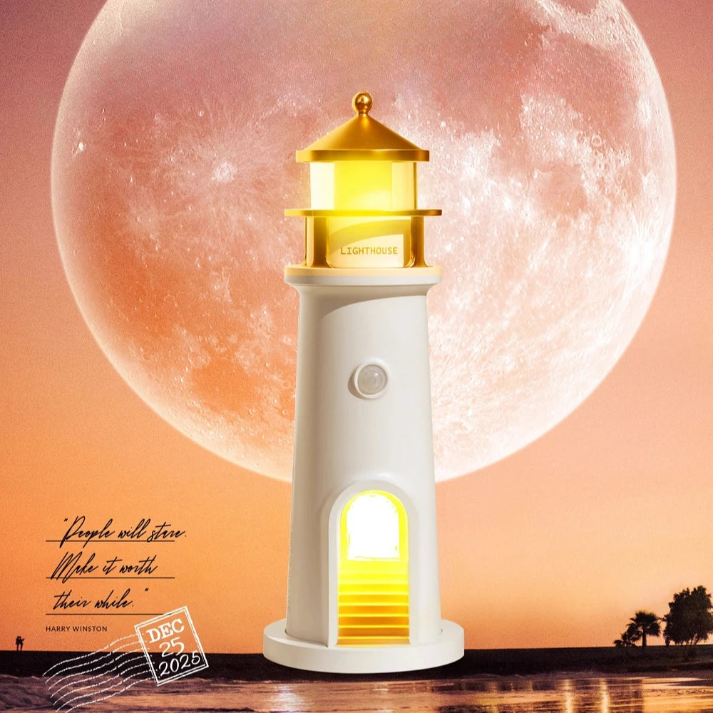 Moon Lamp Night Light – Lighthouse Ambient Motion Sensor