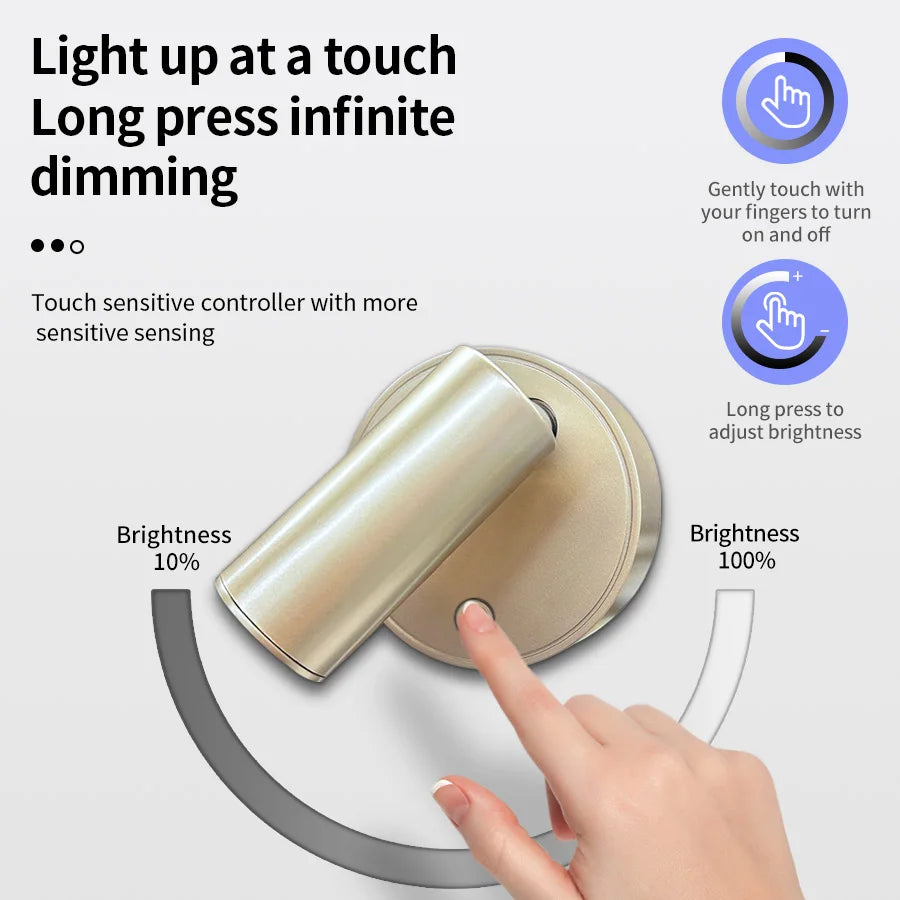 Rechargeable LED Magnetic Wall Lamp – Wireless Touch Light
