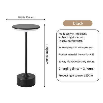 Wireless LED Table Lamp Touch Sensor Desktop Night Light USB Rechargeabl Portable Bedroom Night Light Reading Lamps Decor Light