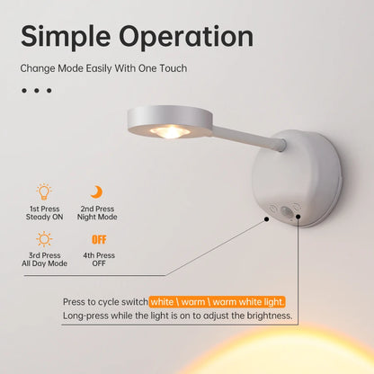 Rechargeable Wireless Wall Lamp – Human Sensor LED Light