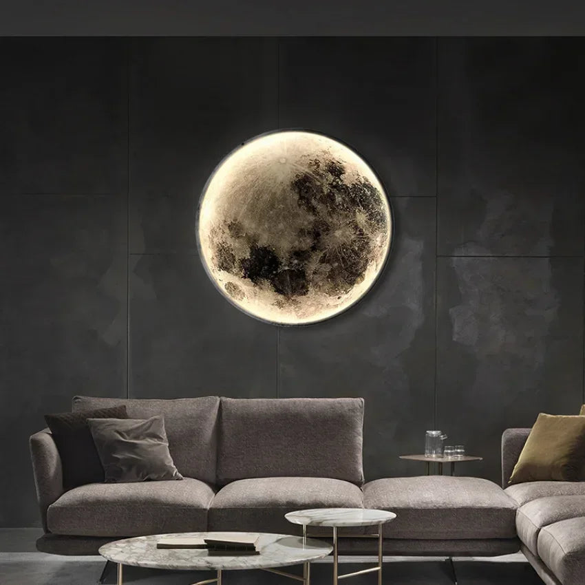 Modern Round Moon Wall Lamp – Nordic LED Bedroom Light