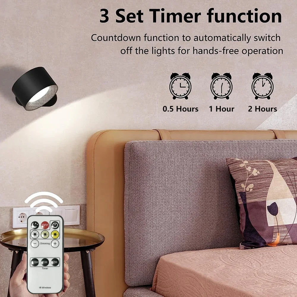 Touch & Remote Wireless LED Rechargeable Wall Lamp