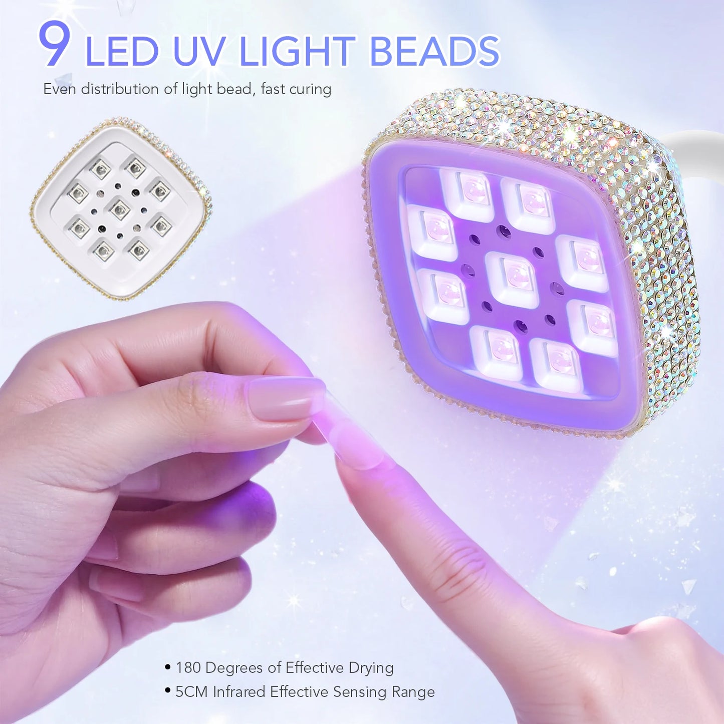 LED UV Nail Lamp – Wireless Rechargeable Touch Sensor Light