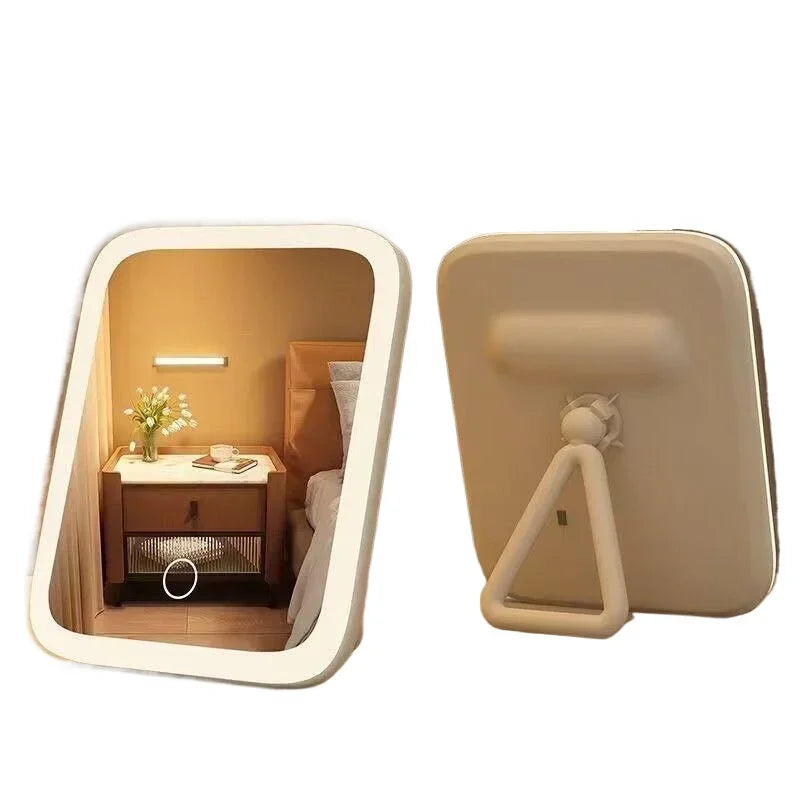 Portable LED Makeup Mirror – 360° Dimmable Touch Light