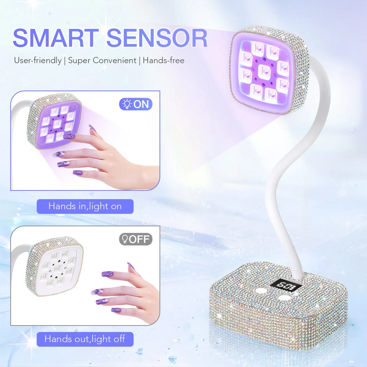 LED UV Nail Lamp – Wireless Rechargeable Touch Sensor Light