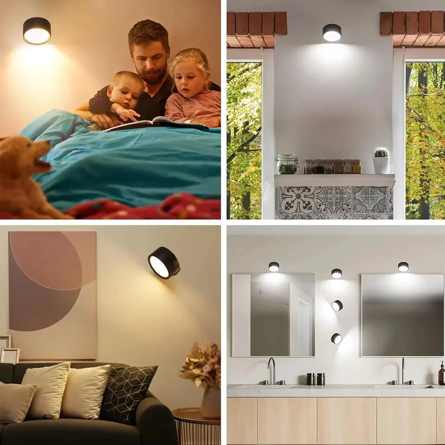 Rechargeable Wireless LED Wall Lamp – Rotating Nordic Sconce