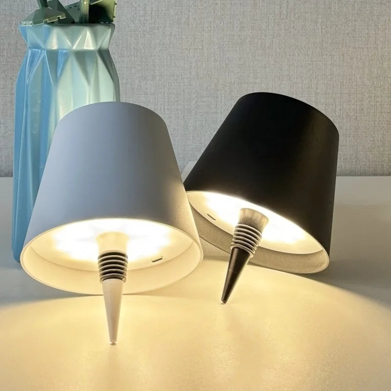 LED Wine Bottle Table Lamp – Wireless Rechargeable Light