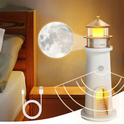 Moon Lamp Night Light – Lighthouse Ambient Motion Sensor