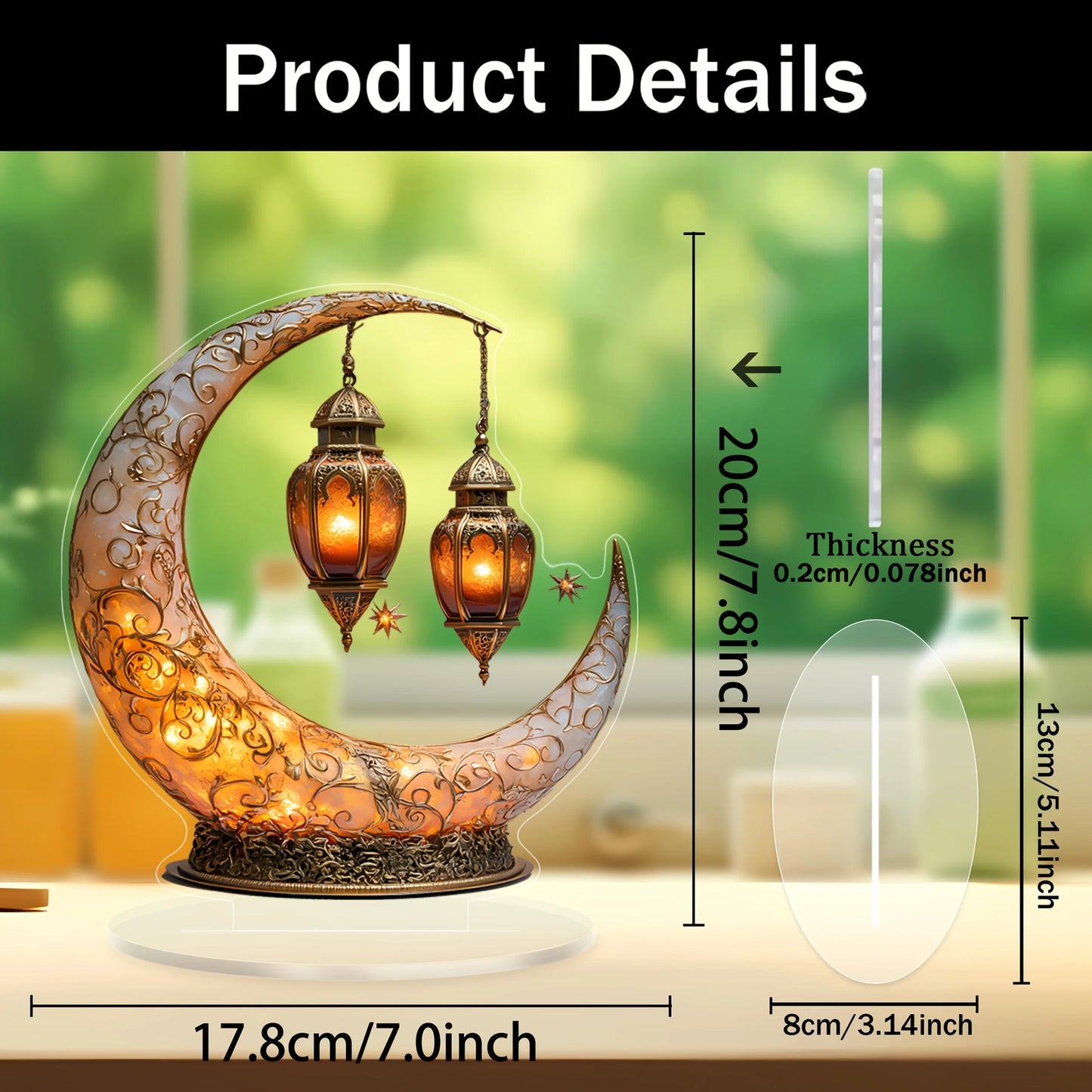 1 Piece Moon Lamp Home Decoration Ornament for Desktop Ideal Family Gift - Stylish Home Decor Holiday Decoration