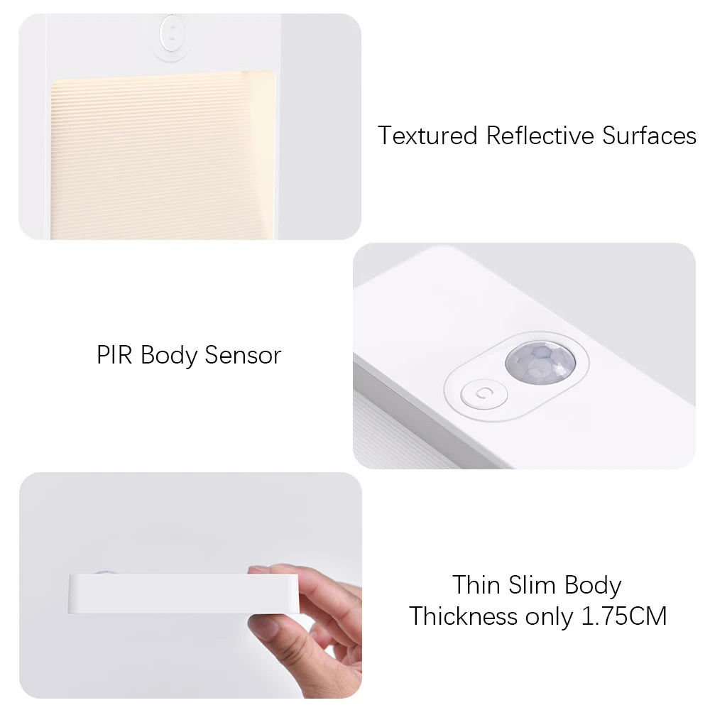 Wireless Rechargeable RGB Sensor Night Wall Lamp for Home