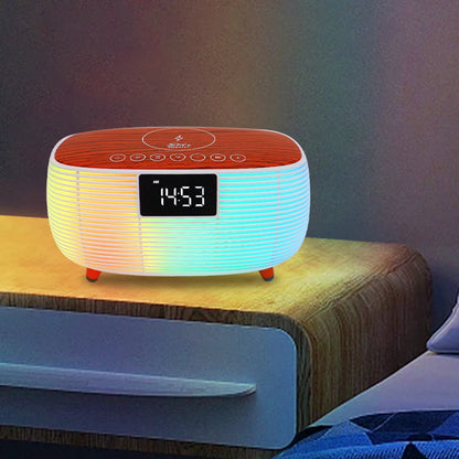 Bedroom Night Lamp – Alarm Clock, Bluetooth Speaker, 15W Charger