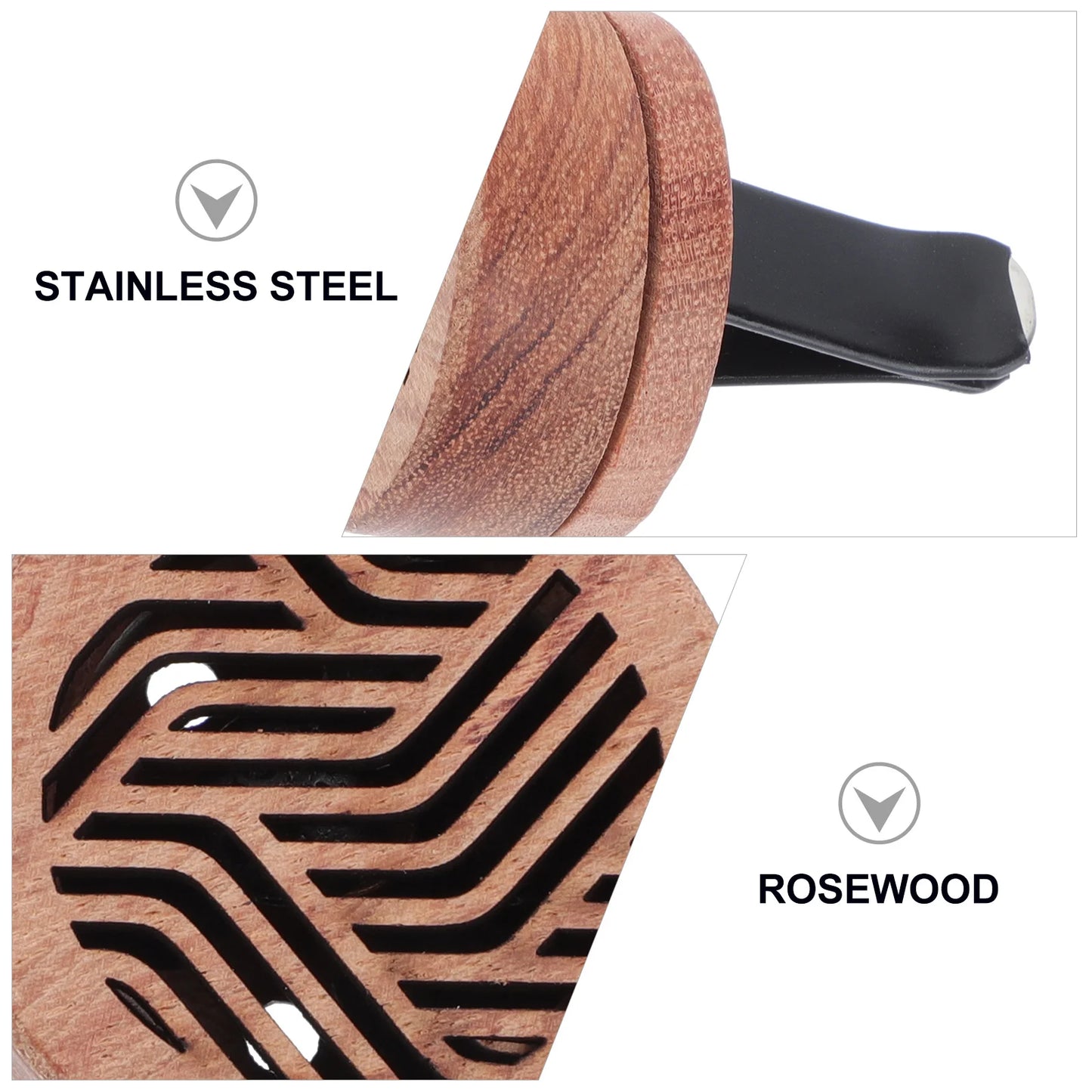 Wood Car Aroma Diffuser – Vent Clip Essential Oil Freshener