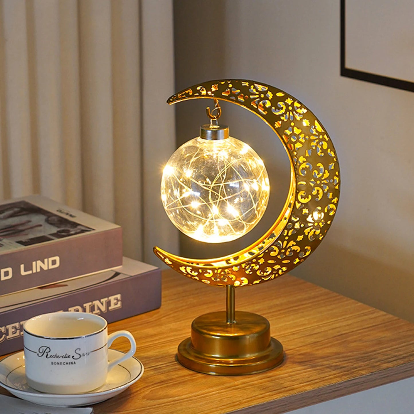 LED Ramadan Moon Desk Lamp – Home Eid Decoration Light