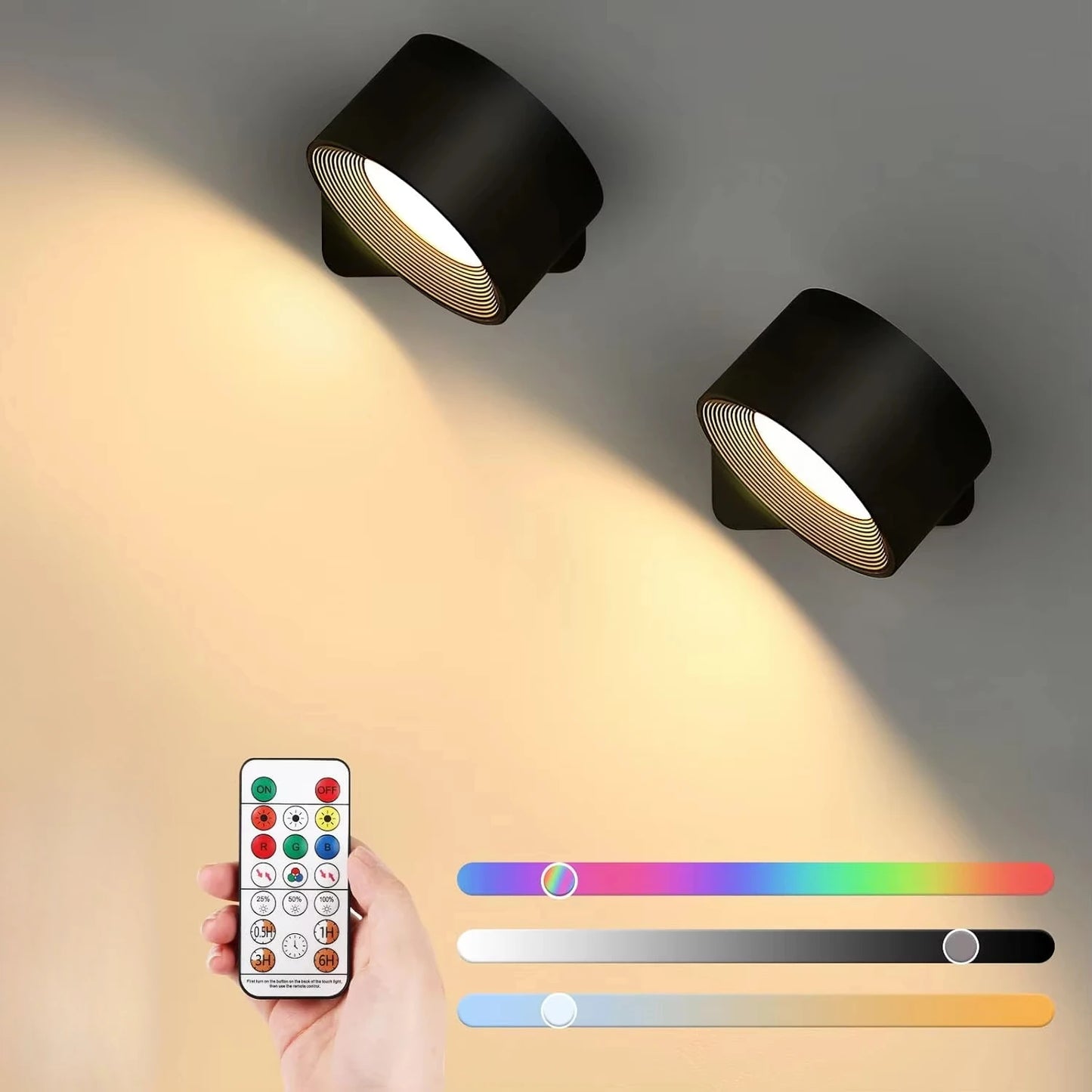 Rechargeable Wireless LED Wall Lamp – Rotating Nordic Sconce