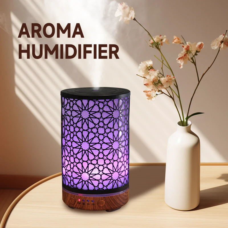 100ML Ultrasonic Aroma Diffuser – LED Night Light, Timer