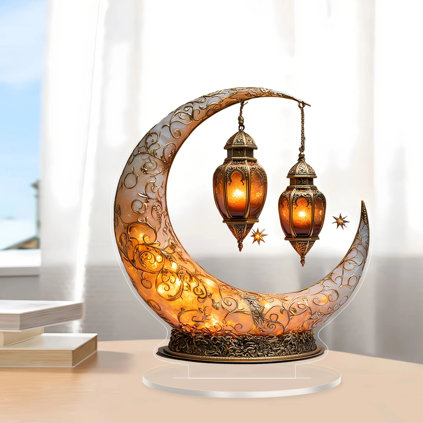 1 Piece Moon Lamp Home Decoration Ornament for Desktop Ideal Family Gift - Stylish Home Decor Holiday Decoration